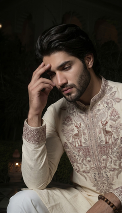 Ivory Threadwork Kurta