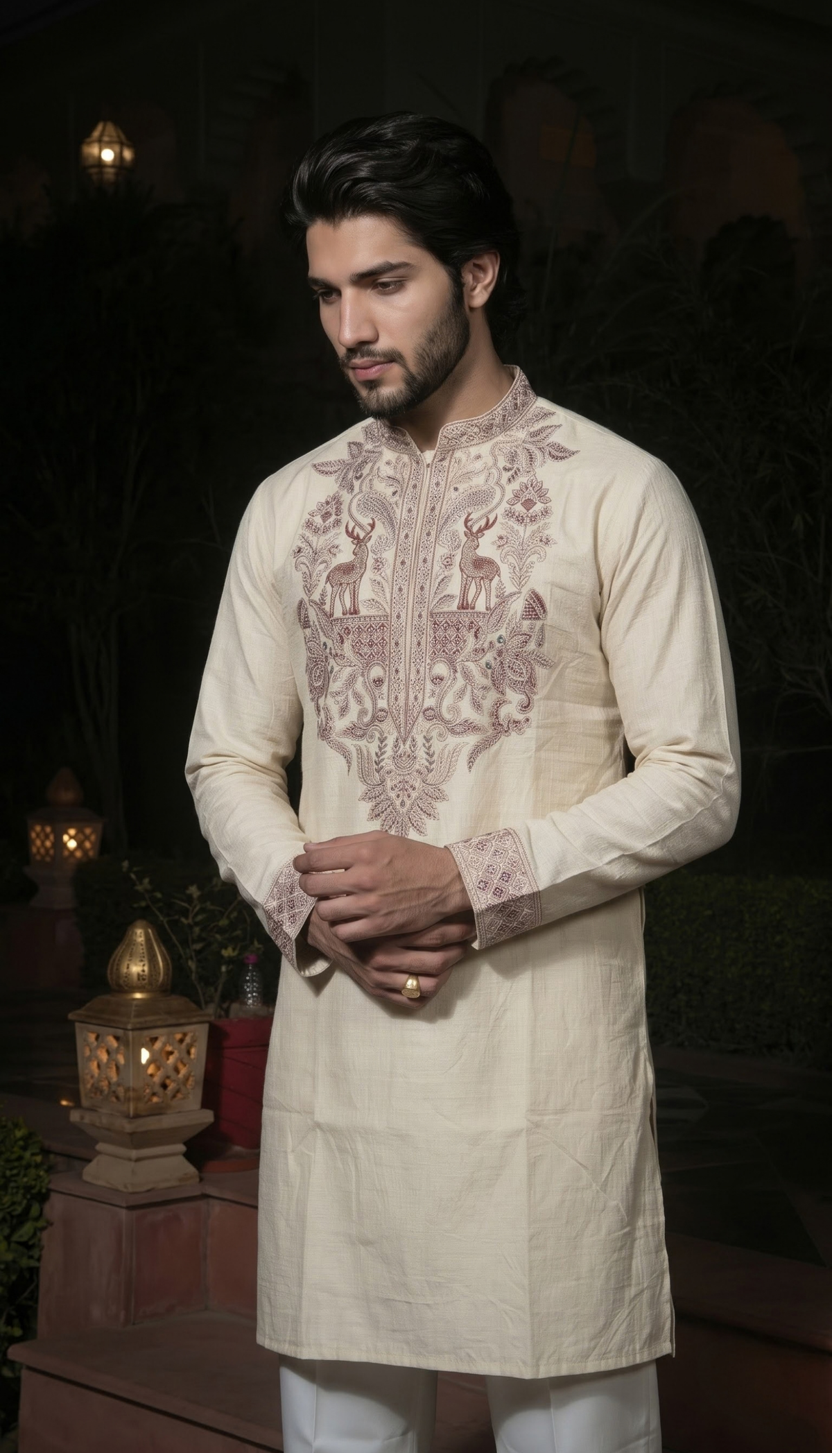 Ivory Threadwork Kurta