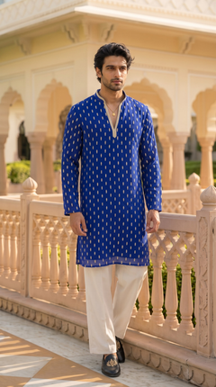 Royal Blue Embroidered Kurta