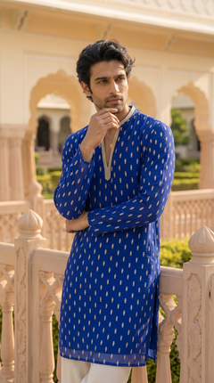 Royal Blue Embroidered Kurta