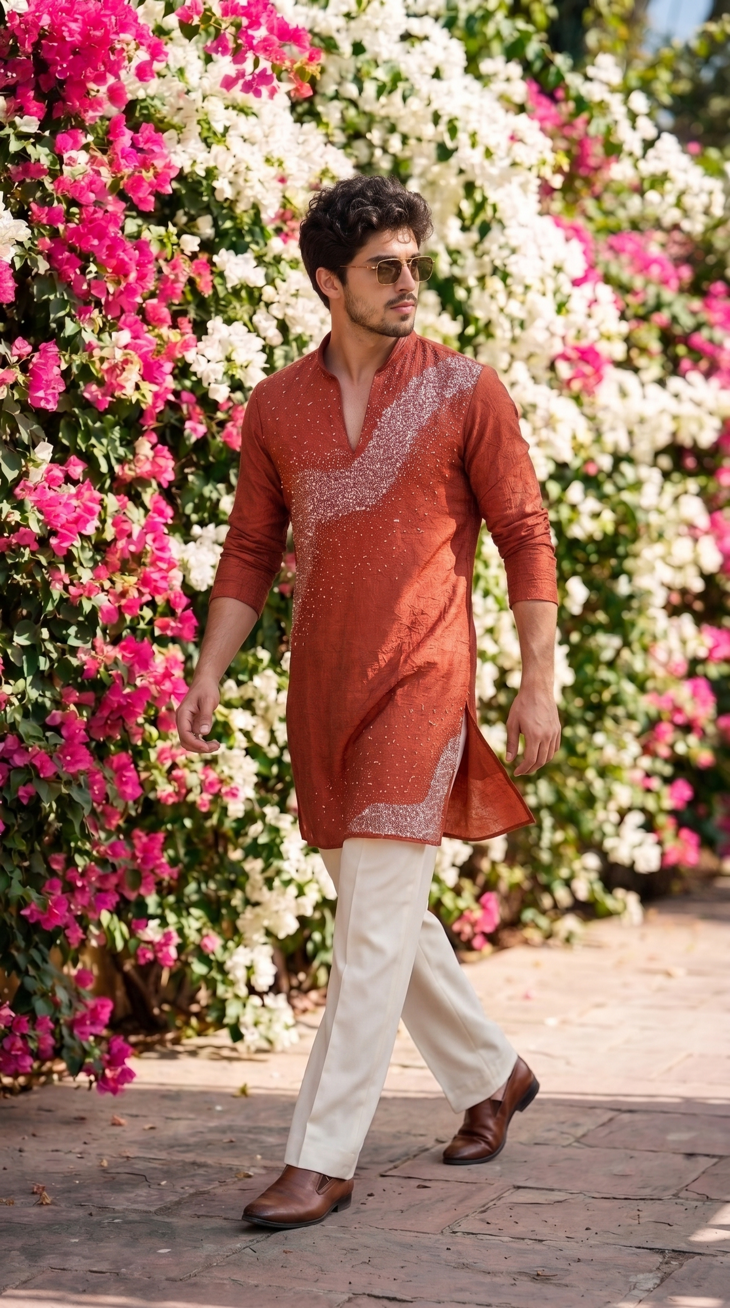 Rust Ember Embellished Kurta