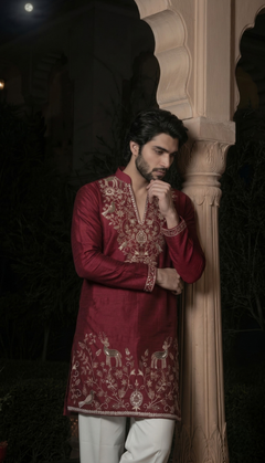 Regal Maroon Heritage Kurta