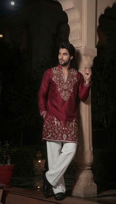 Regal Maroon Heritage Kurta