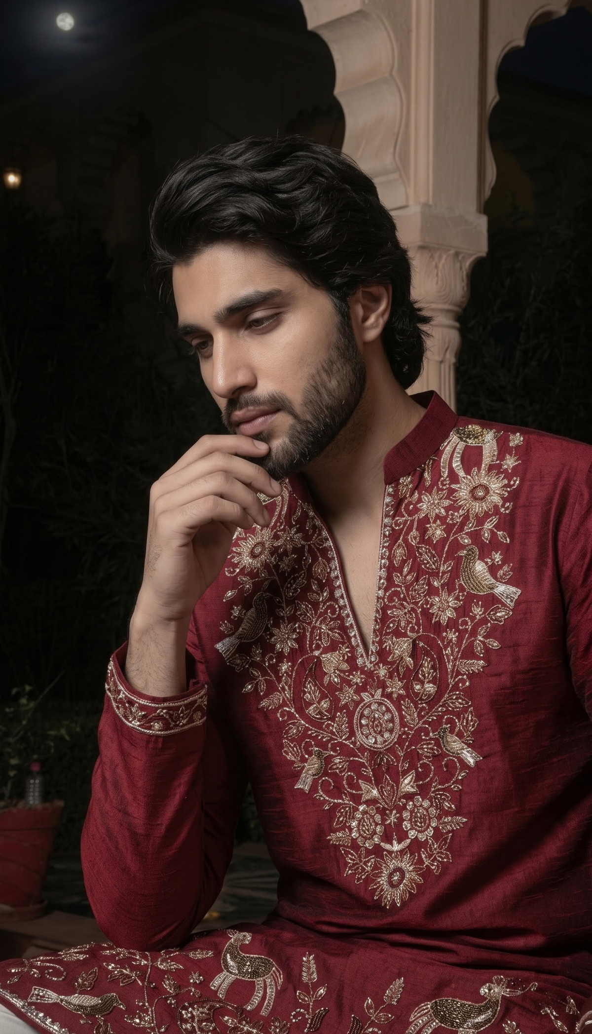 Regal Maroon Heritage Kurta