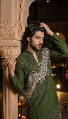Regal Olive Green Kurta