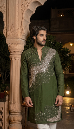 Regal Olive Green Kurta