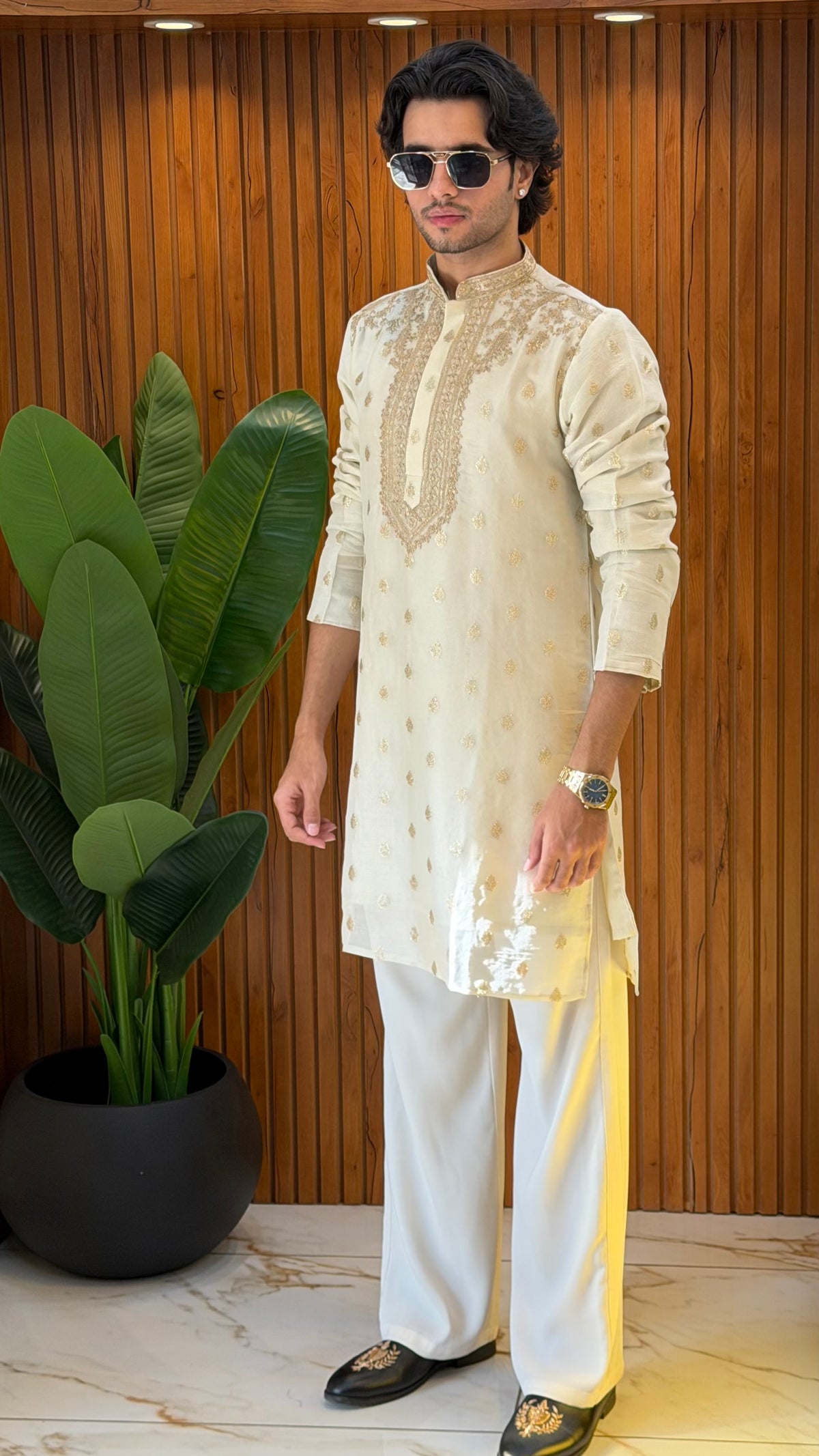 Pure Tissue Heavy Neck embroidery Kurta