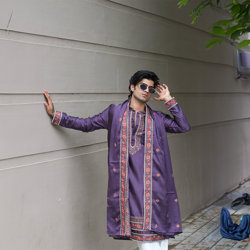 Royal Mauve Floral Ensemble