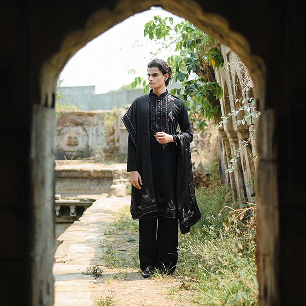 Black Vriksha Pichwai Kurta