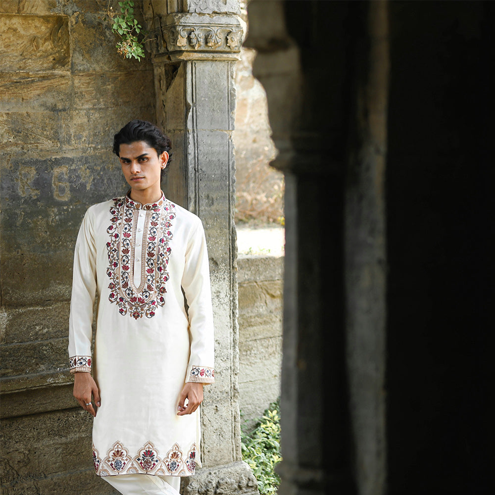 Ivory Royal Crest Kurta