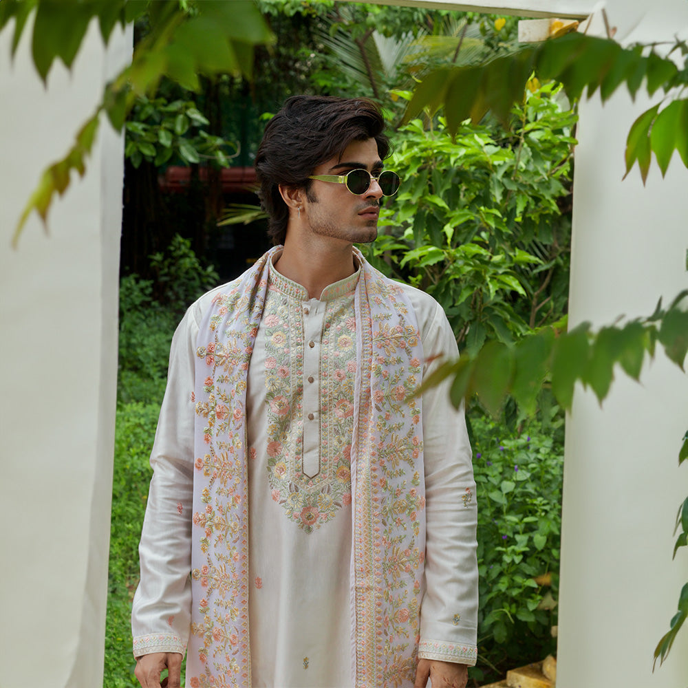 Blush Garden Embroidered Kurta Set