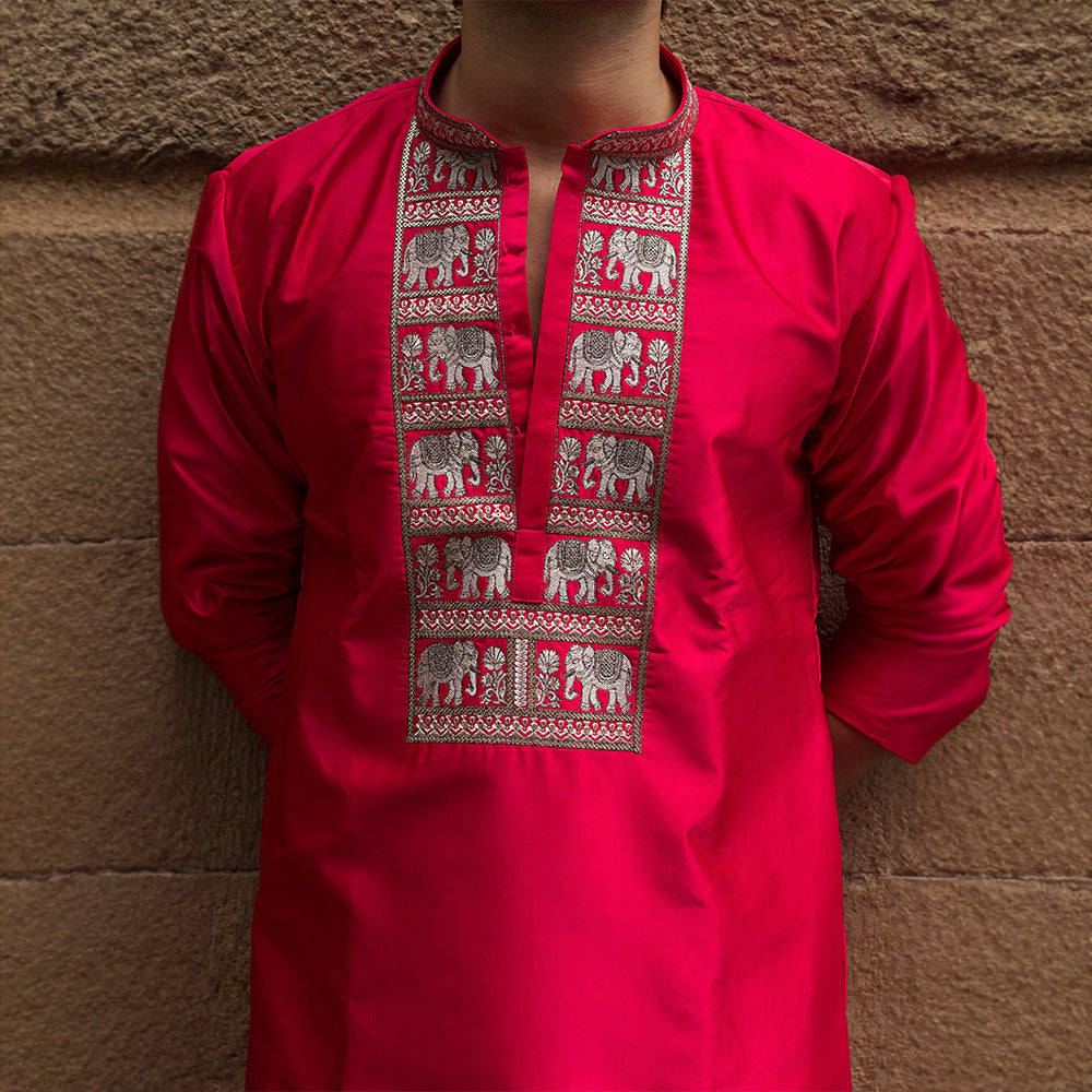 Rath Yatra Red Pichwai Kurta