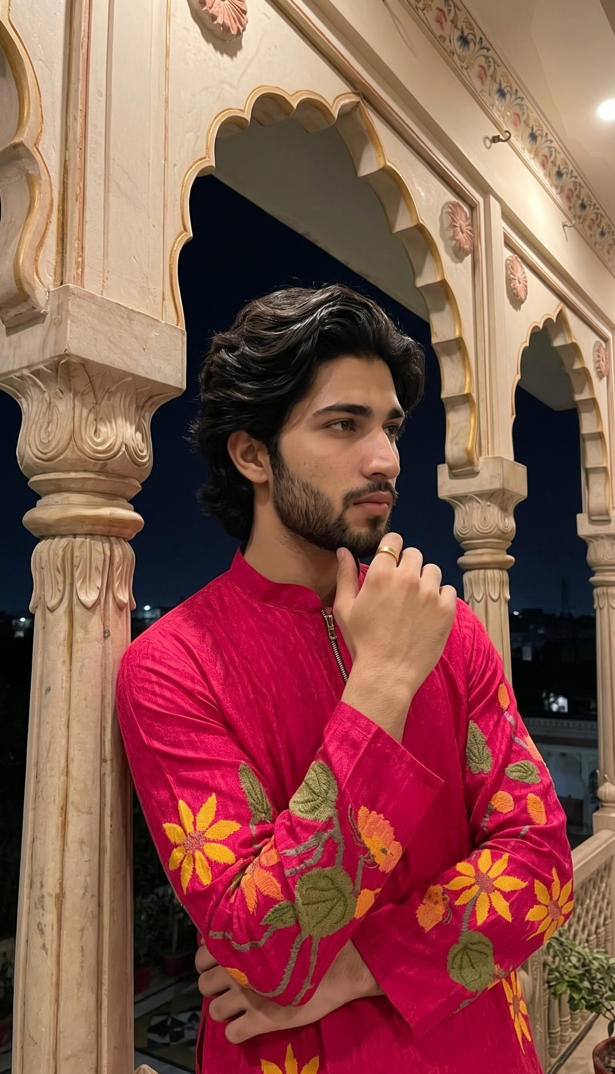 Vibrant Fuchsia Floral Kurta