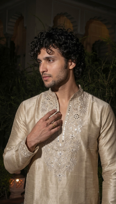 Champagne Silk Kurta