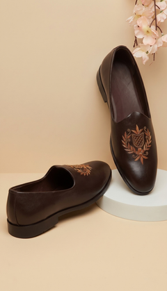 Dark Brown Crest Loafers