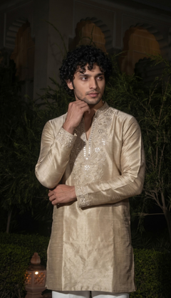 Champagne Silk Kurta
