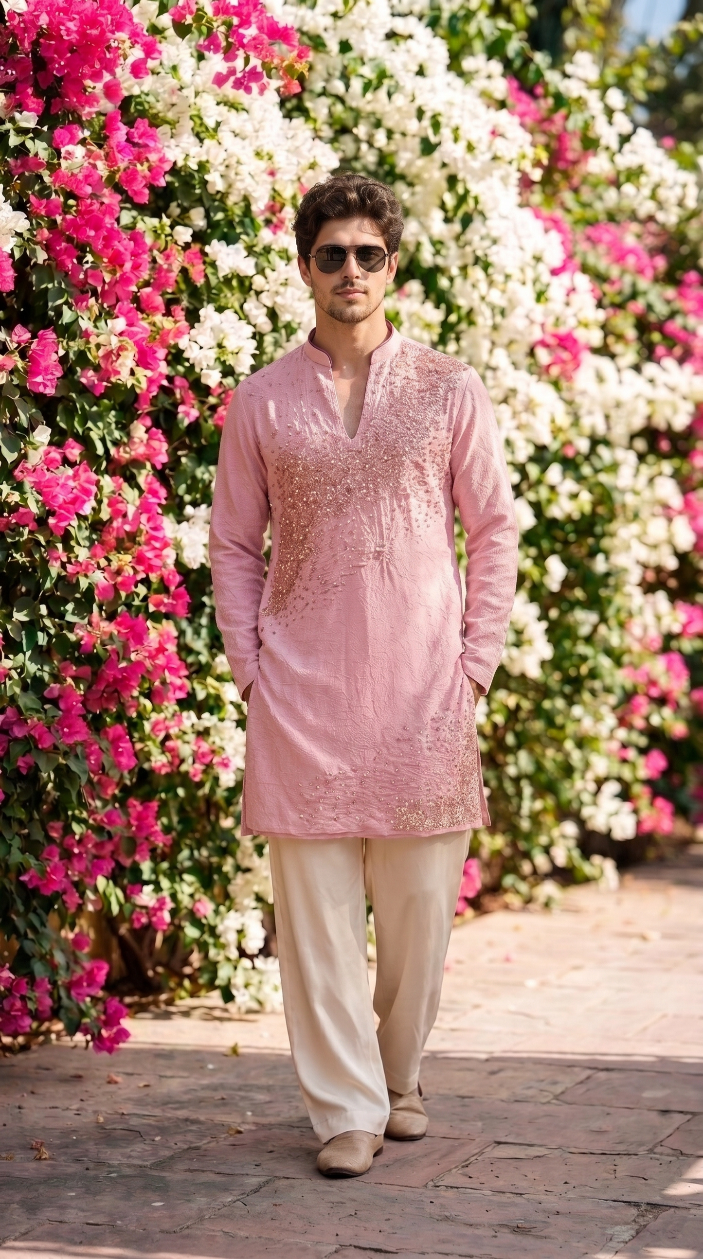 Blush Pink Embellished Kurta