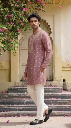 Dusty Rose Embroidered Kurta