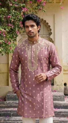 Dusty Rose Embroidered Kurta