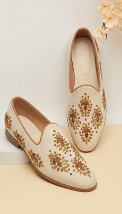 Ivory Gold Leaf Loafers