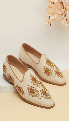 Ivory Gold Leaf Loafers