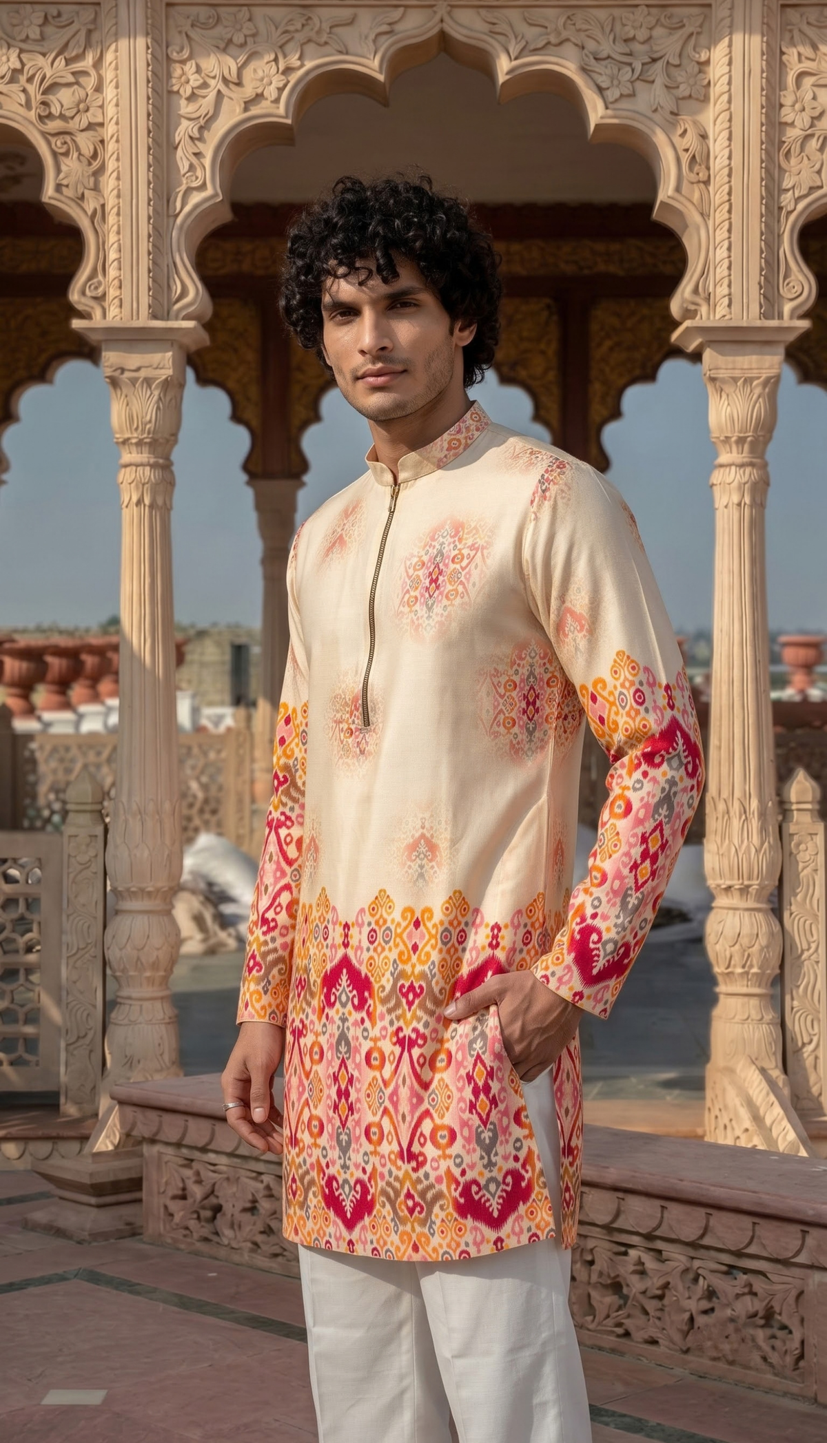 Ivory Printed Kurta