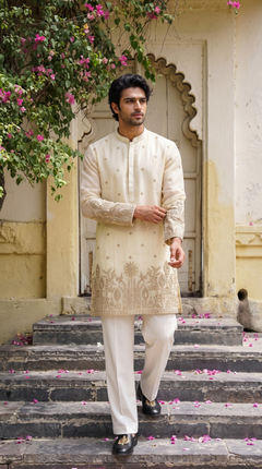 Ivory Embroidered Kurta