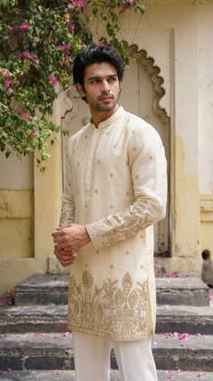Ivory Embroidered Kurta