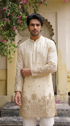 Ivory Embroidered Kurta