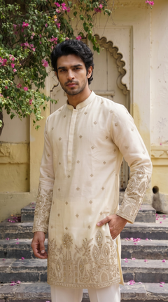 Ivory Embroidered Kurta