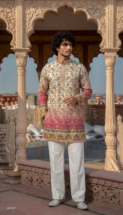 Floral Border Kurta
