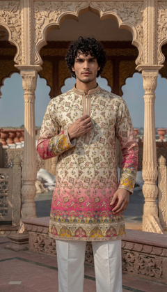 Floral Border Kurta