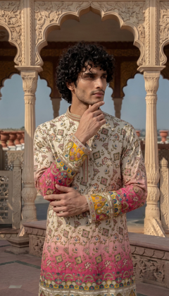 Floral Border Kurta