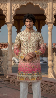 Floral Border Kurta