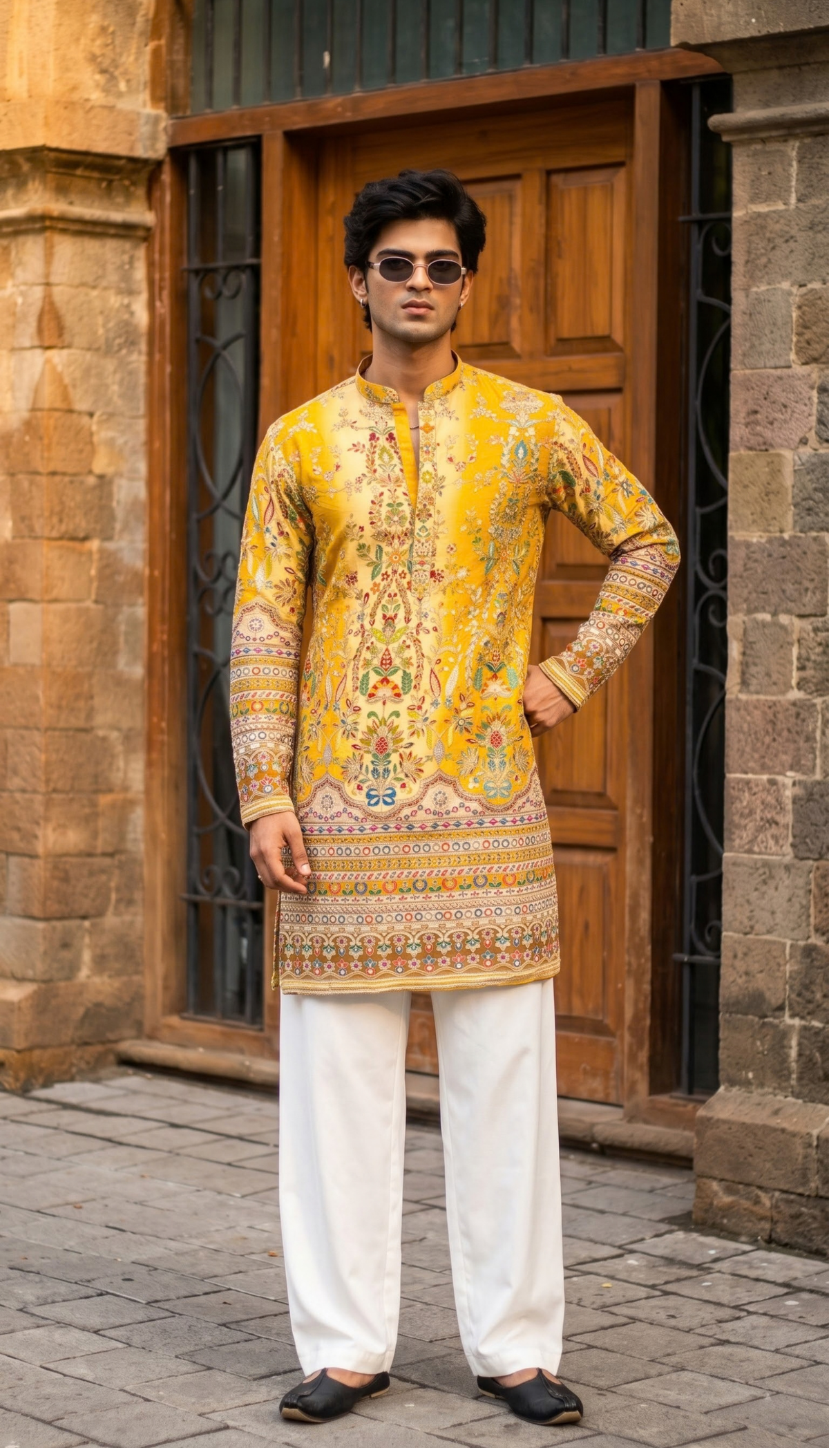 Yellow Floral Kurta