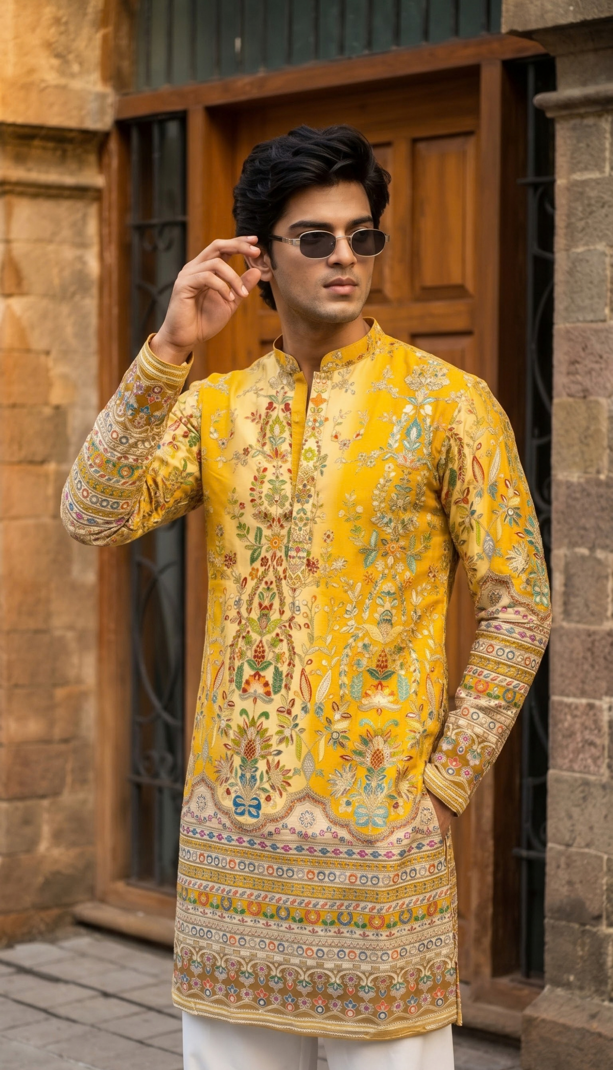 Yellow Floral Kurta