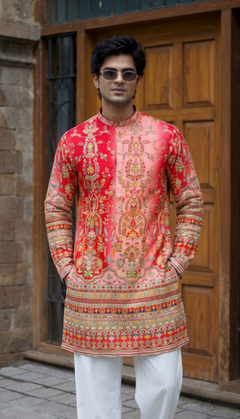Pink Floral Kurta