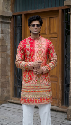 Pink Floral Kurta
