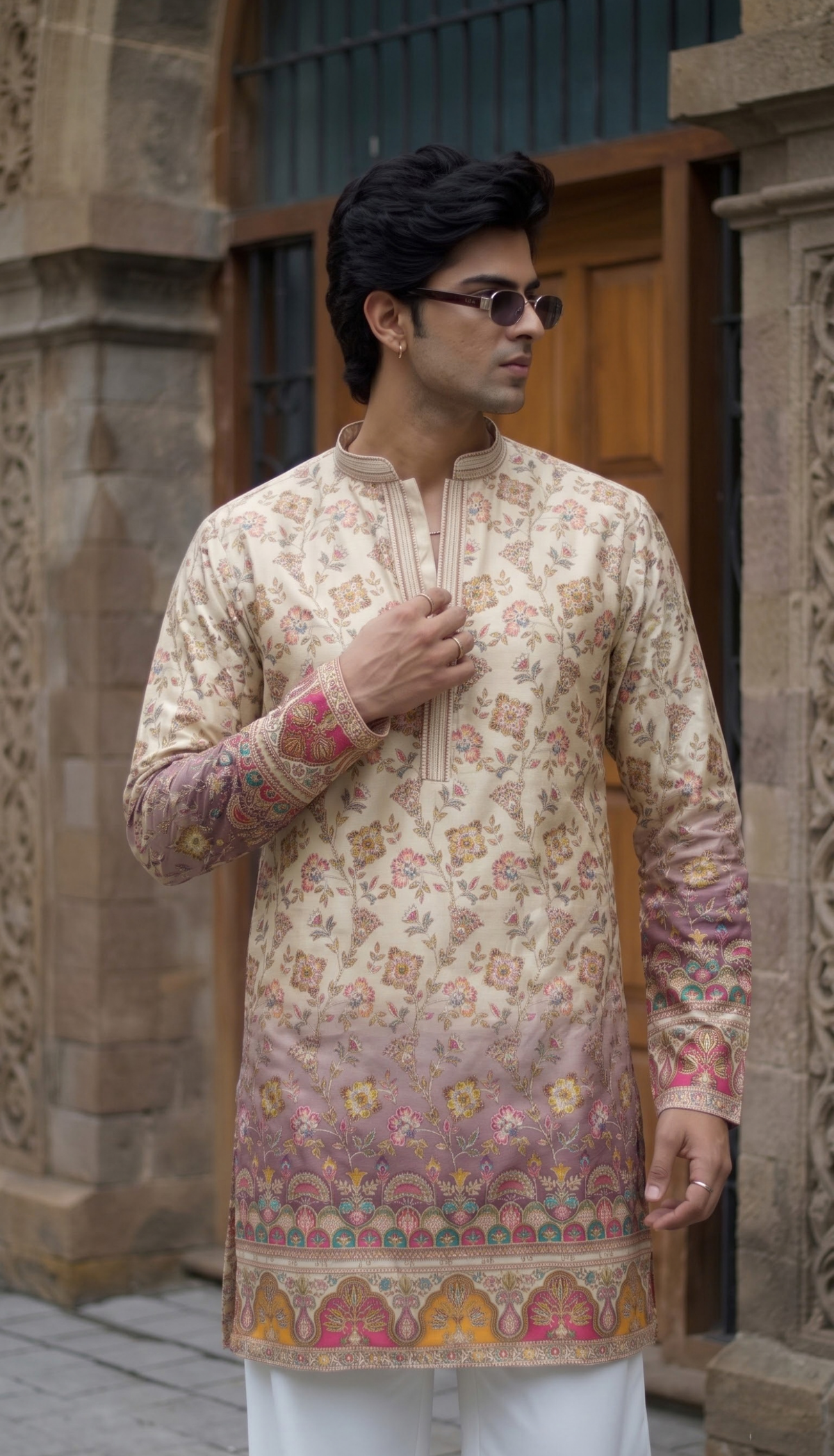 Ivory Floral Kurta