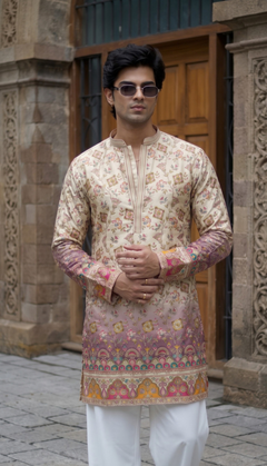 Ivory Floral Kurta