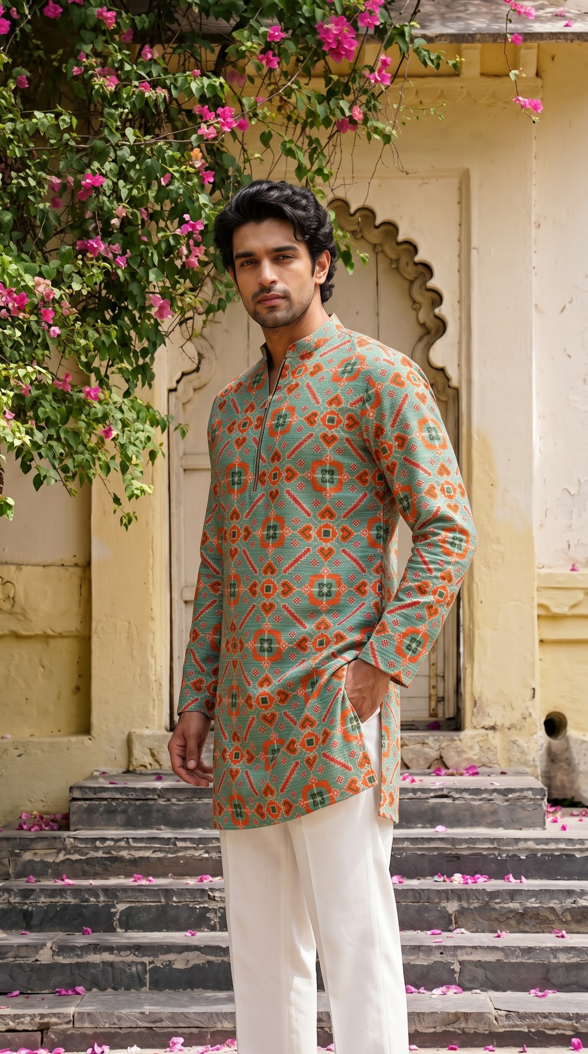 Mint Green Multicolour Printed Kurta