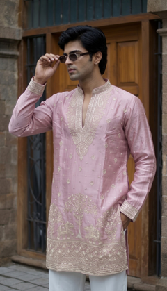 Pink Embroidered Kurta