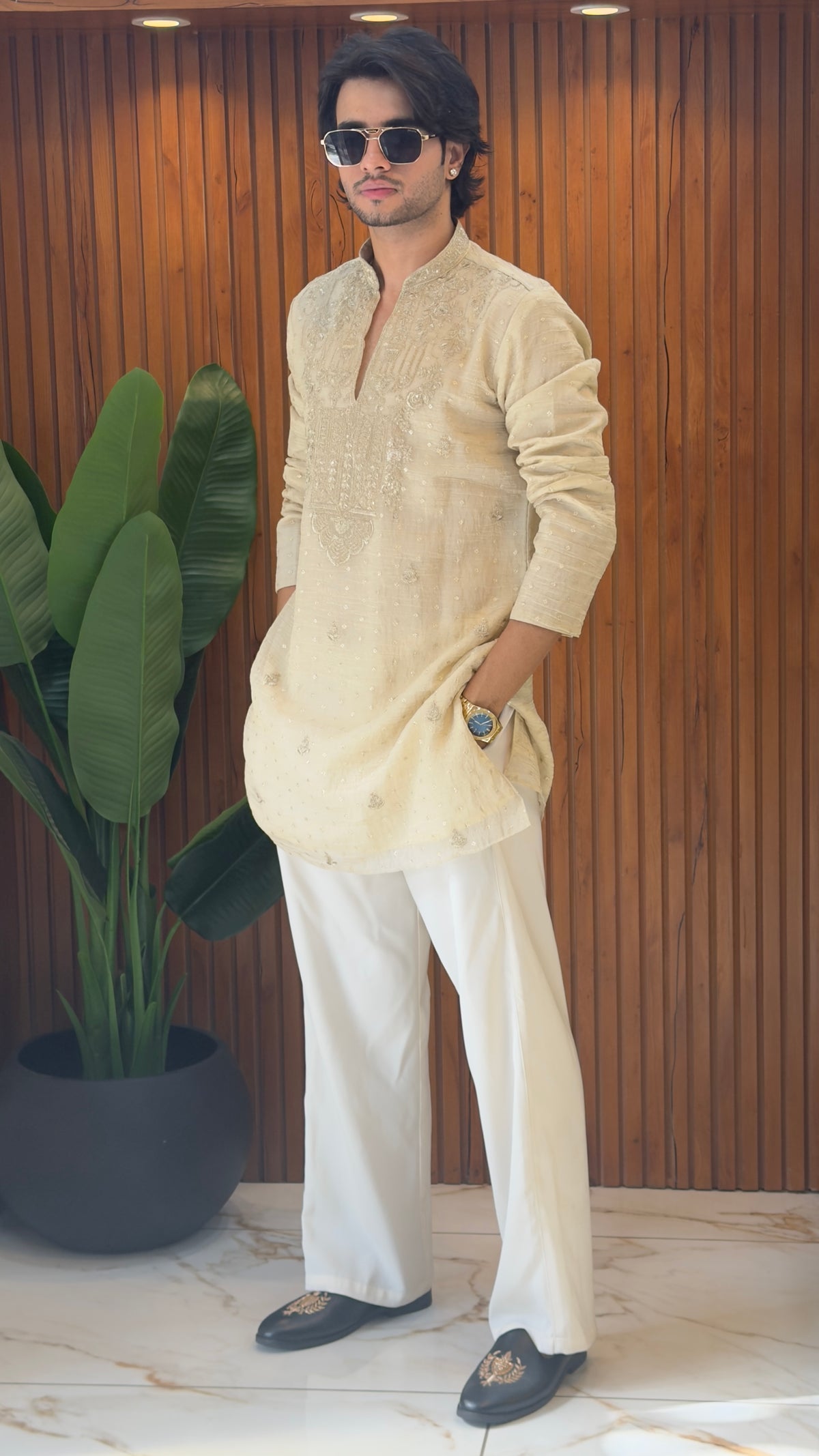 Pure Tissue Neck work Kurta