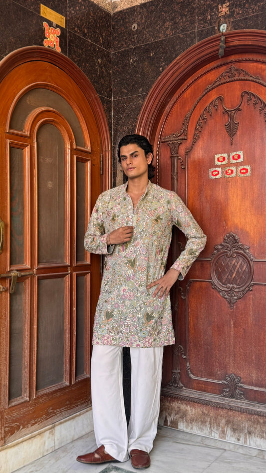 Vantara Green Embroidery Kurta