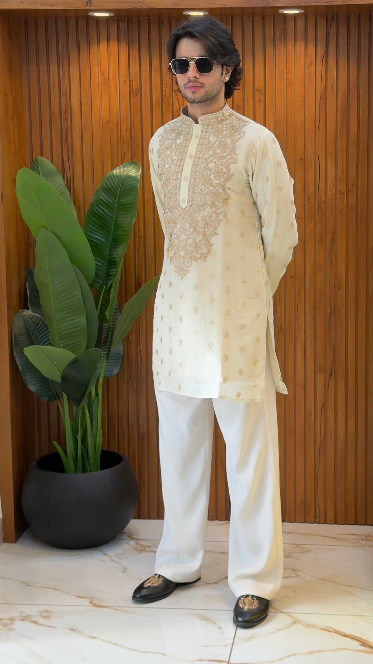 Ivory Regal Embroidered Kurta