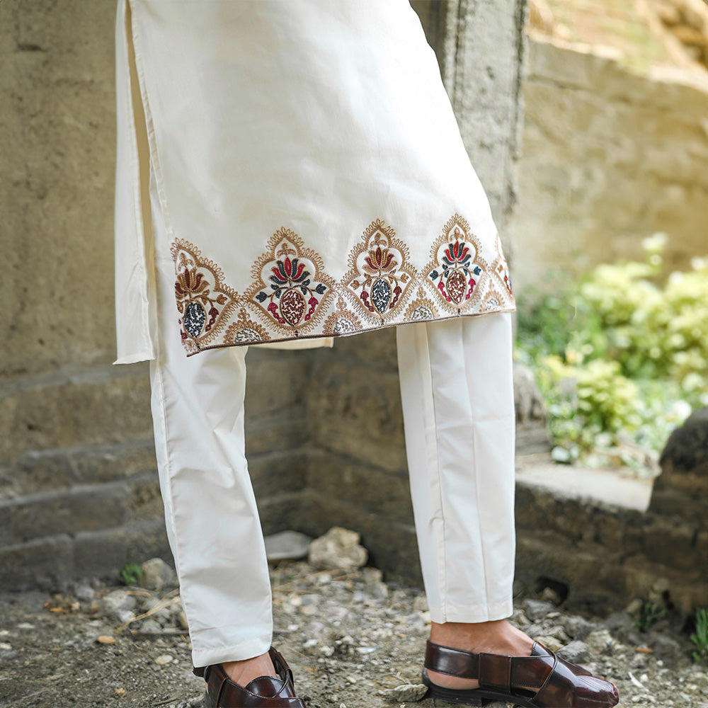 Ivory Royal Crest Kurta