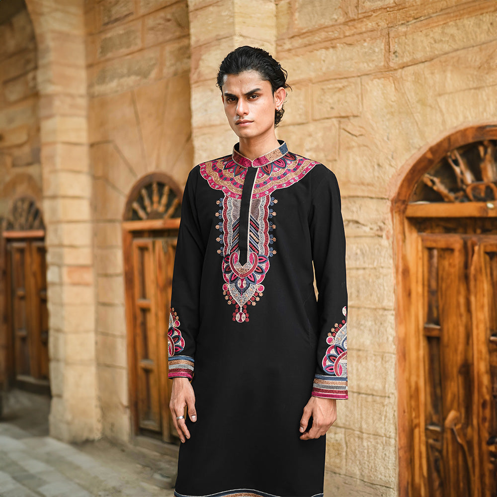 Noir Royal Embroidered Kurta