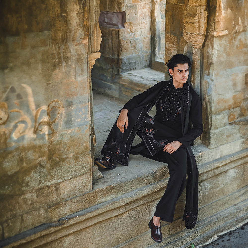 Black Vriksha Pichwai Kurta