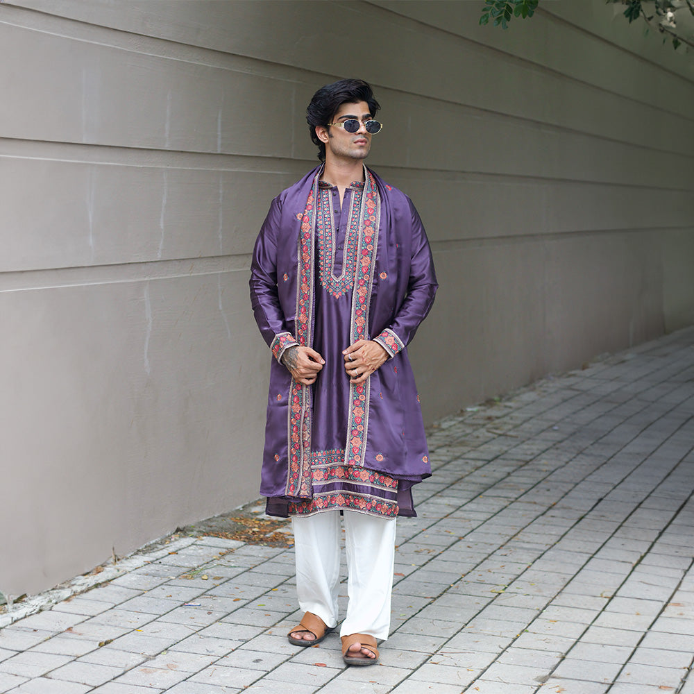 Royal Mauve Floral Ensemble