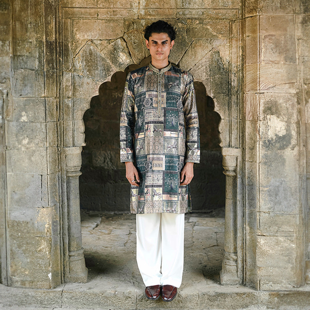Antique Mosaic Pichwai Kurta
